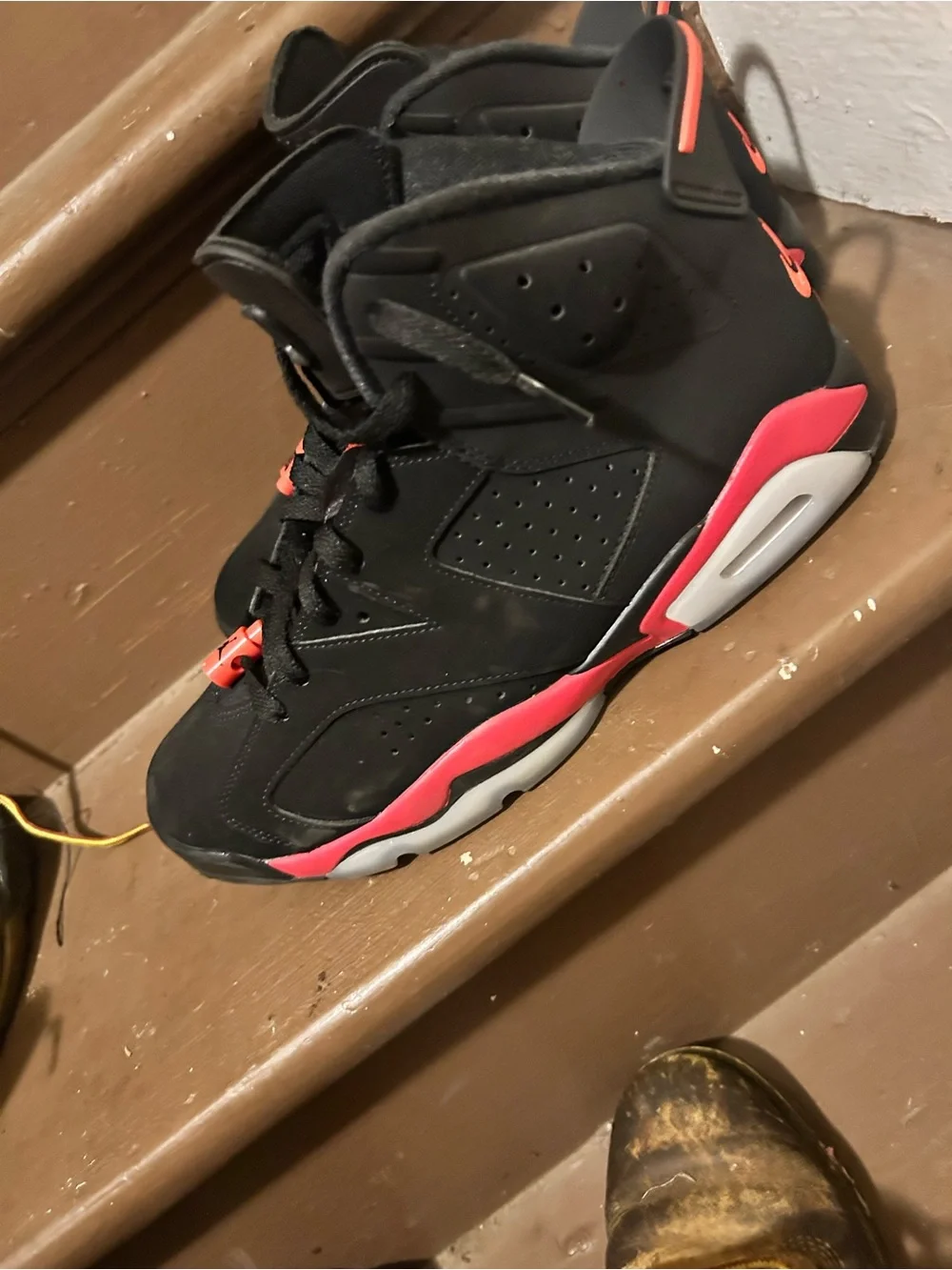 Jordan Black and Red High-Top Sneakers